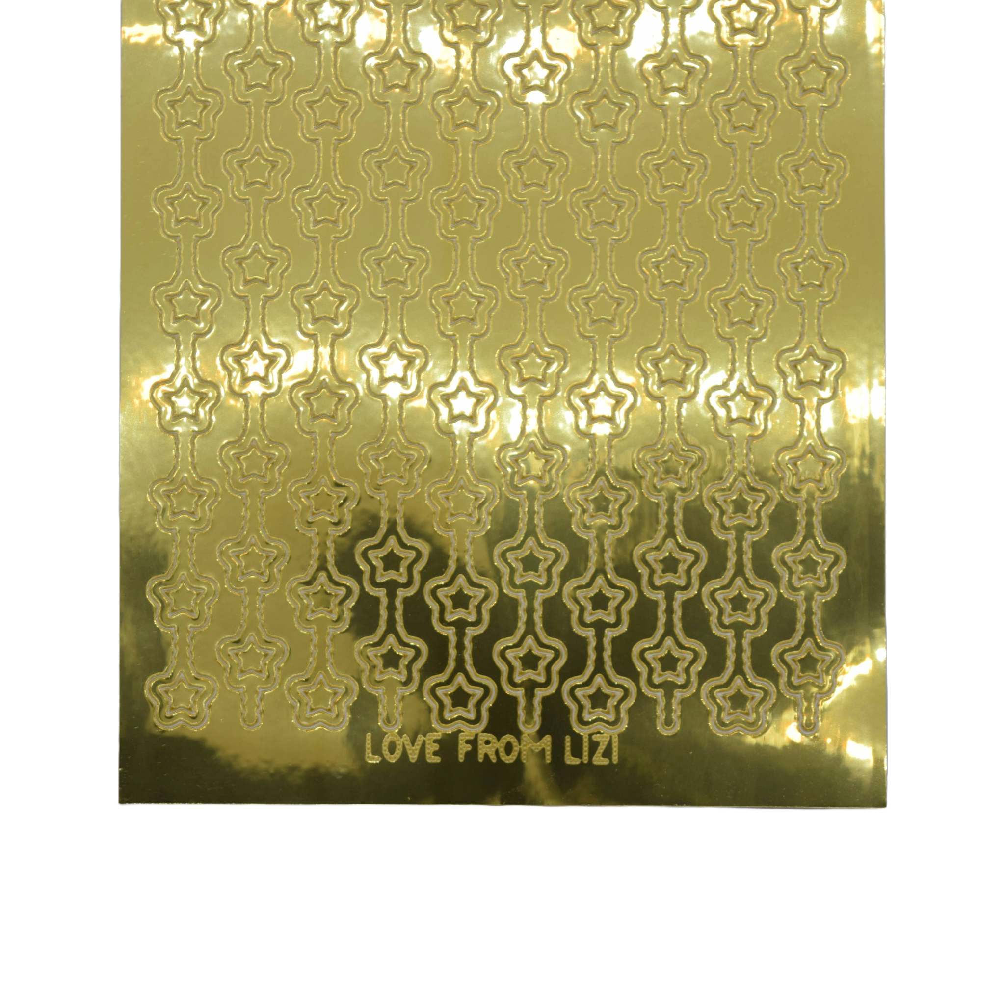Star Border Gold Mirror Peel-Off Stickers